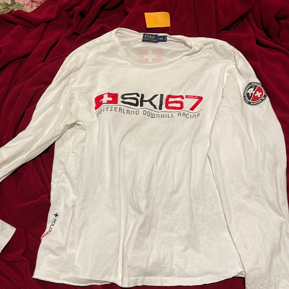 Polo Ralph Lauren long sleeve tee  “Ski 67” “Suisse 16”